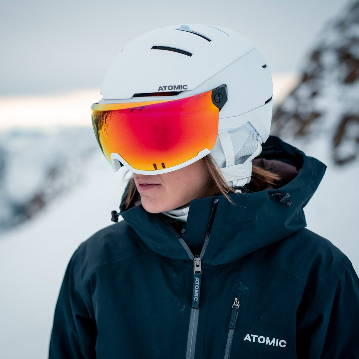 Kask narciarski Atomic Savor Visor Photo White Heather 55-59